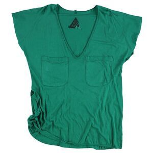 Seneca Rising Womens Two Pocket Solid Basic T-Shirt, Green, NWT